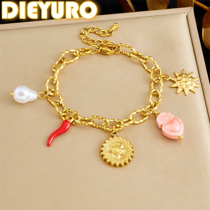 Ceramic Link Bracelet - Bransoletka damska DIEYURO ze stali nierdzewnej